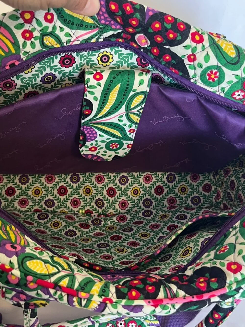 Vera Bradley Laptop Bag Crossbody School Travel Carry-on Viva La Vera purple